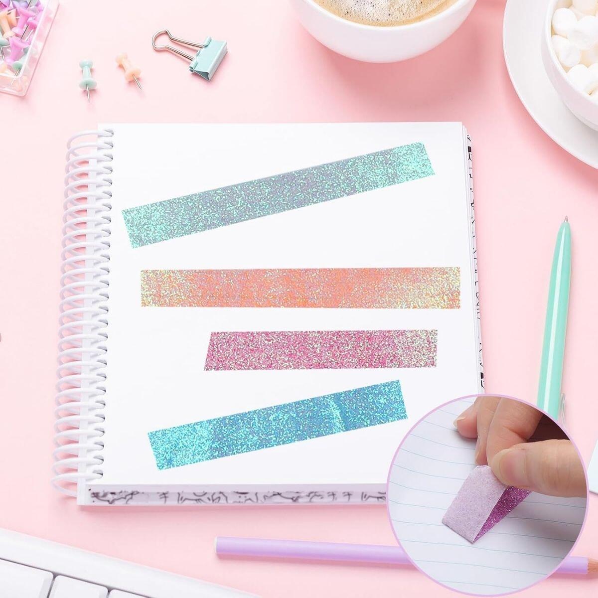 Cinta Washi c/brillo color pastel