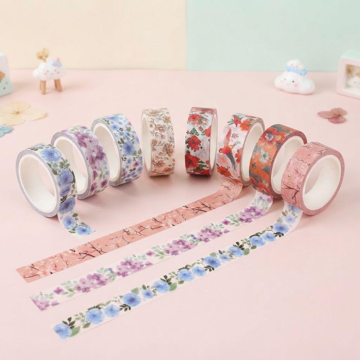 Cinta papel adhesiva decorativa x 60 rollos - Flores
