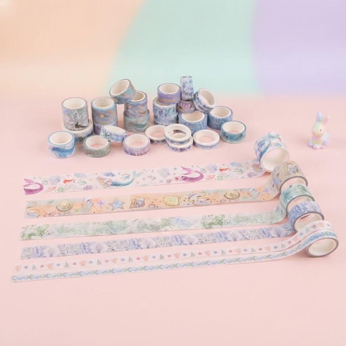 Set cintas adhesivas decorativas de papel en caja x 24 rollos - Mundo marino