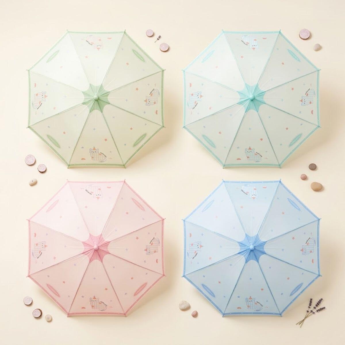 Paraguas color pastel Gatitos Happiness - 60 cm