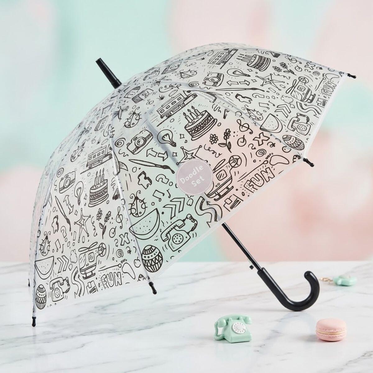 Paraguas transparente Doodle Art - 60 cm