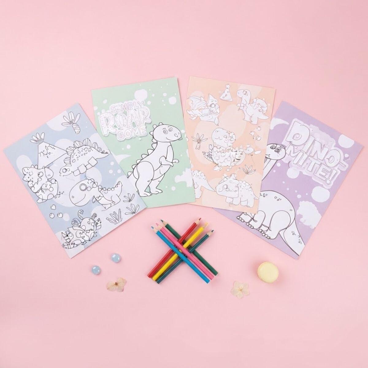 Set para pintar Animales - 4 Laminas A5 + 5 lapices