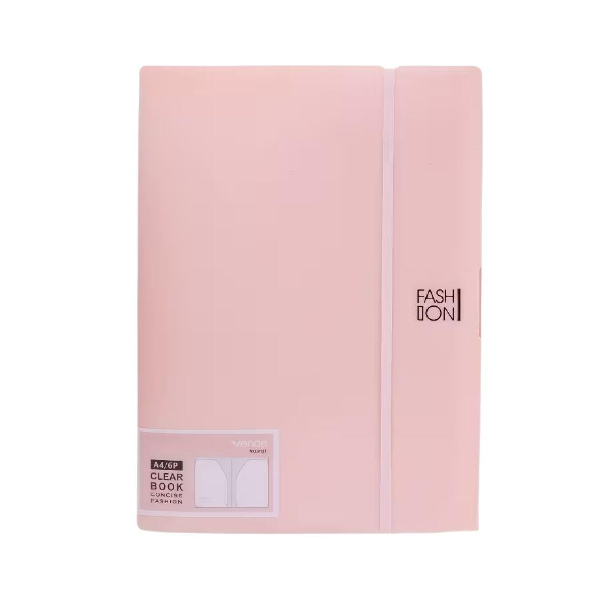 Carpeta A5 plastica color pastel c/elastico - 6 paginas/ 12 solapas