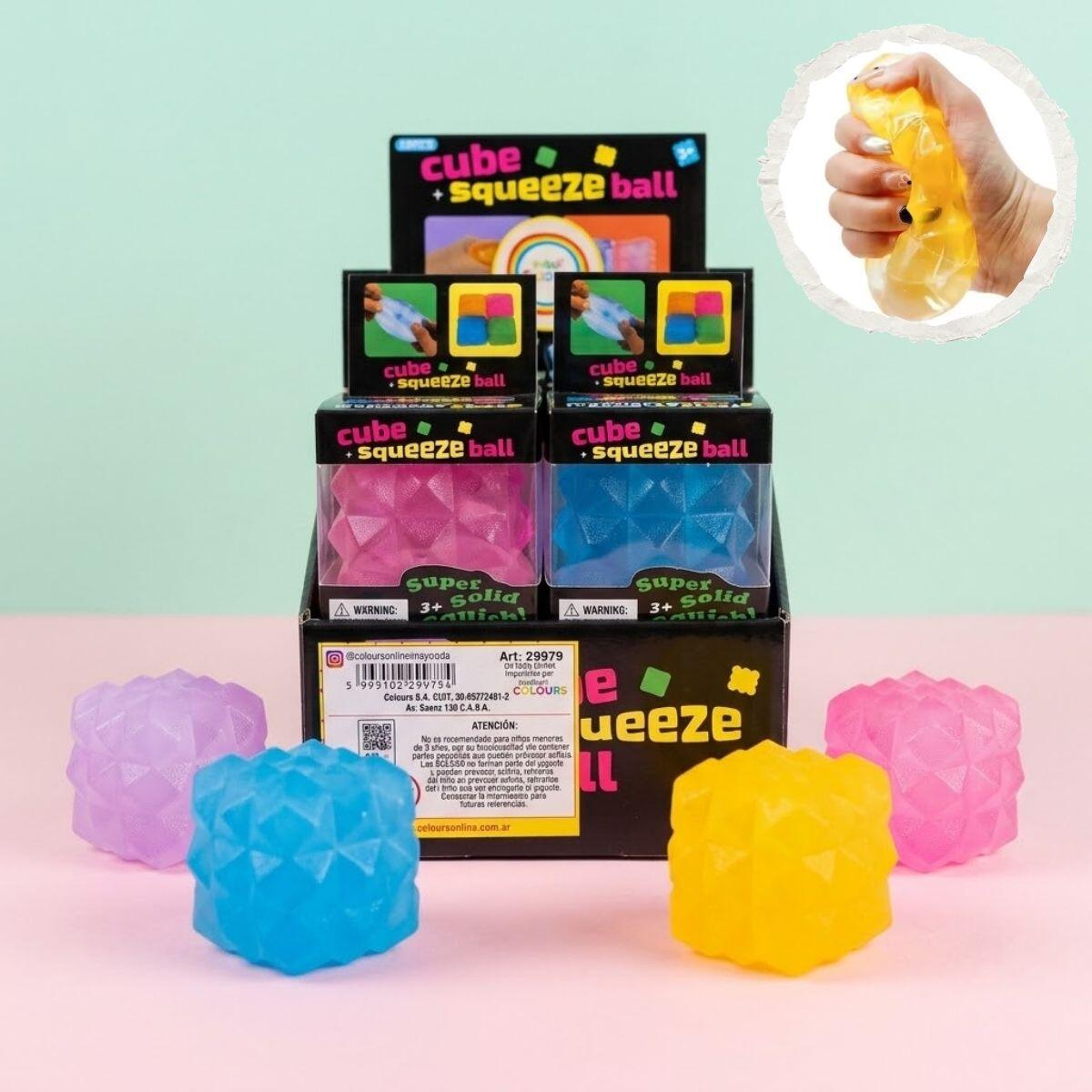 Squishy cubo hielo mate c/aristas hexagonales - 5,5cm