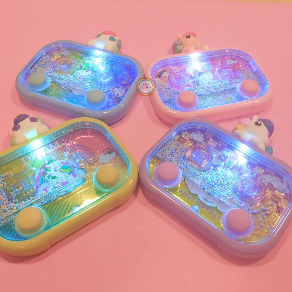 Juego de agua Unicornio c/mini aplique 2 botones y LUZ