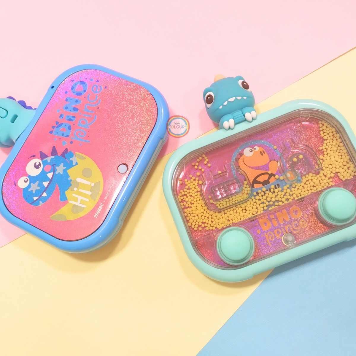 Juego de agua Dino c/mini aplique 2 botones y luz