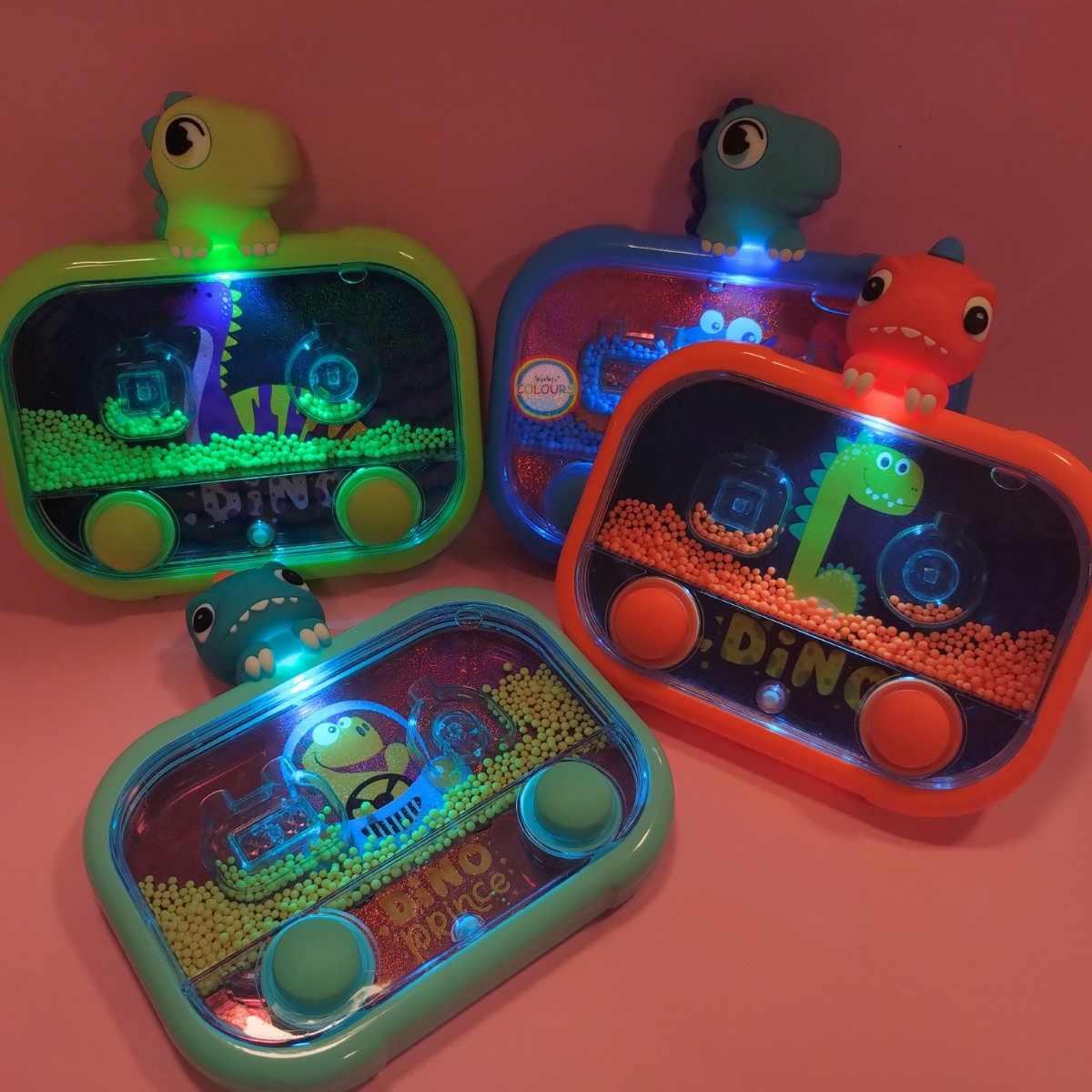 Juego de agua Dino c/mini aplique 2 botones y luz