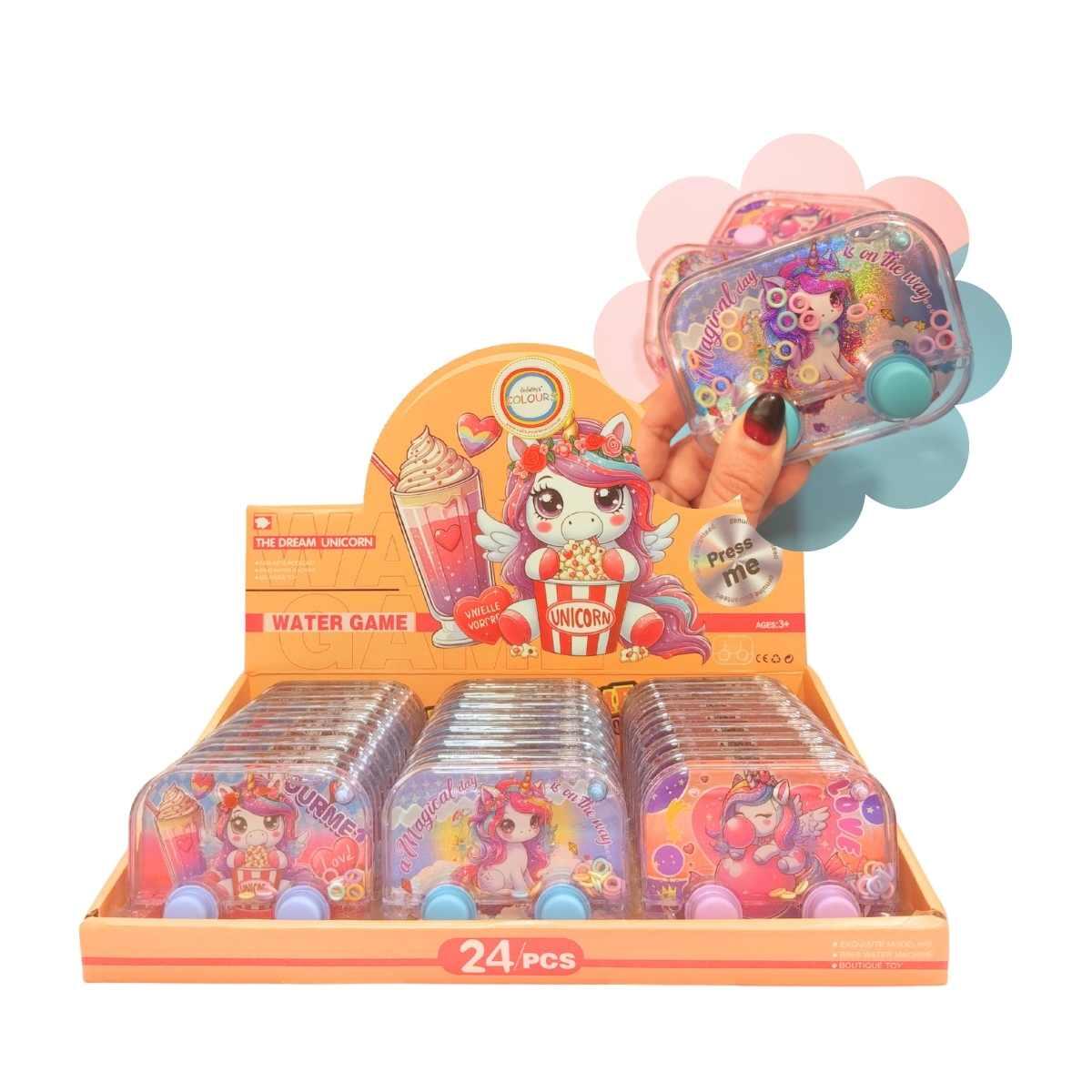 Juego de agua Unicornio c/mini aplique 2 botones