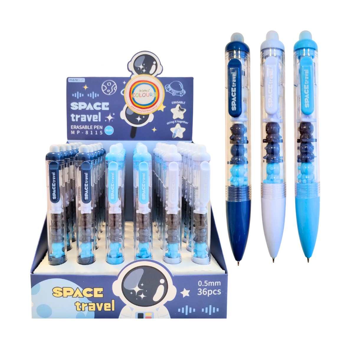 Boligrafo jenga borrable Astronauta retractil c/giro - 0.5 mm