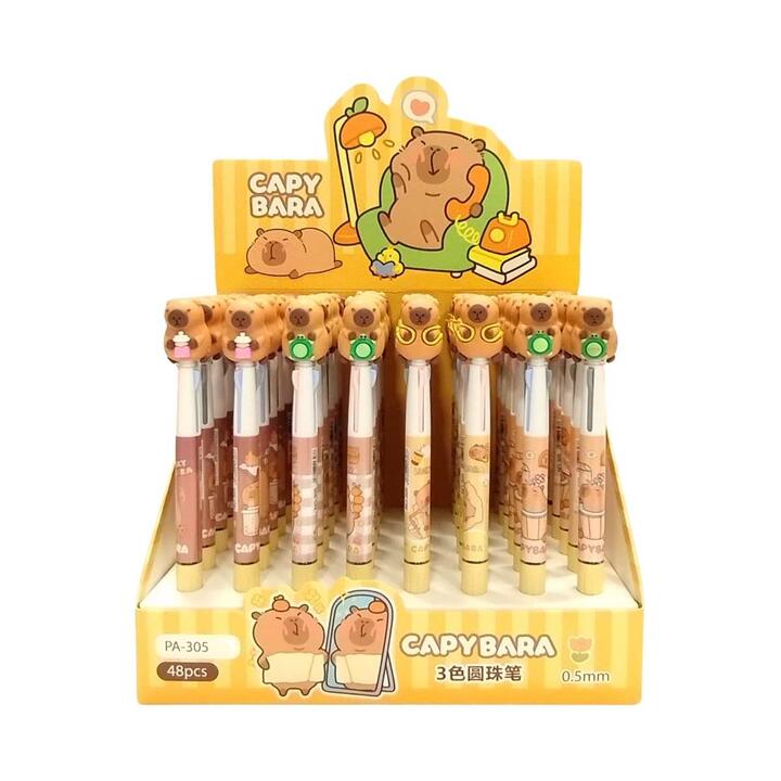 Boligrafo multi x 3 colores Capybara - 0.5mm