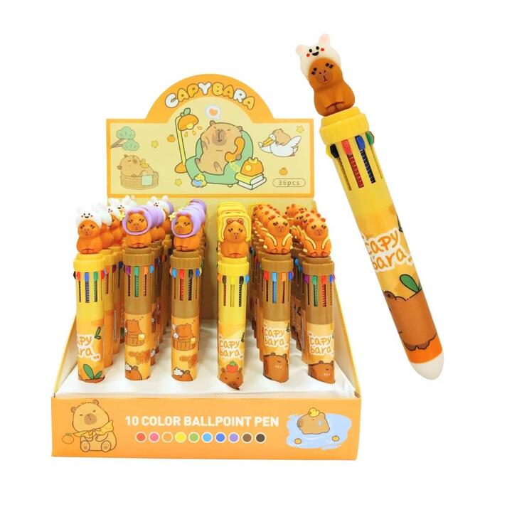 Boligrafo multi x 10 colores Capybara